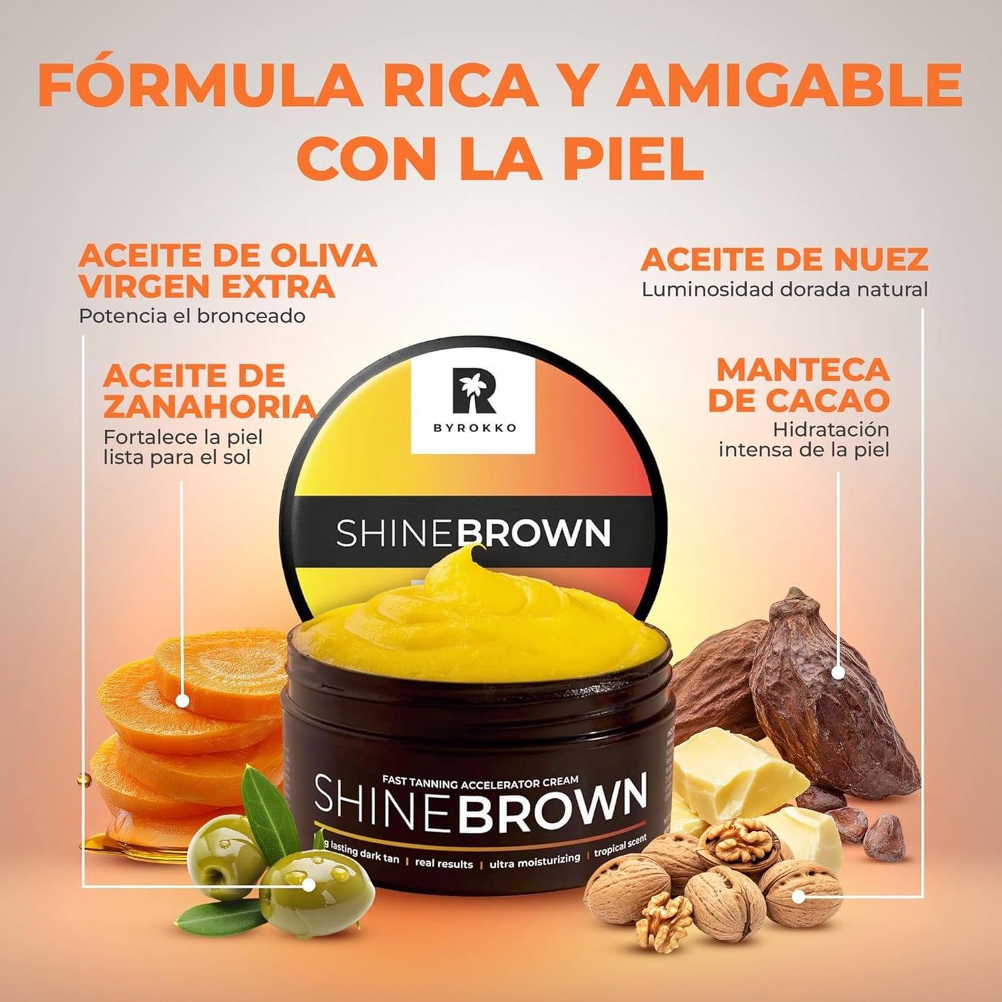 Acelerador de Bronceado SHINE BROWN. Broncéate desde tu Primer Día. Ebook de Regalo.